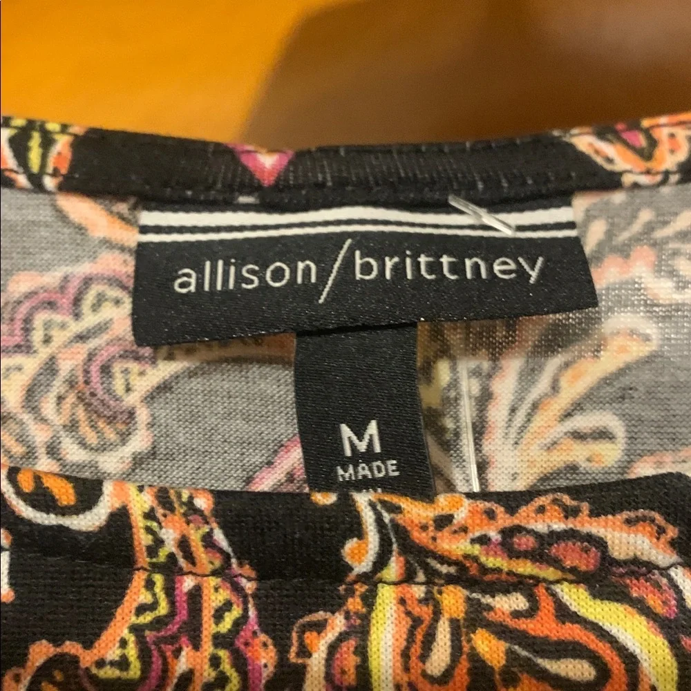 NWT Allison/Brittney Size M Black Floral Dress - Picture 3 of 6